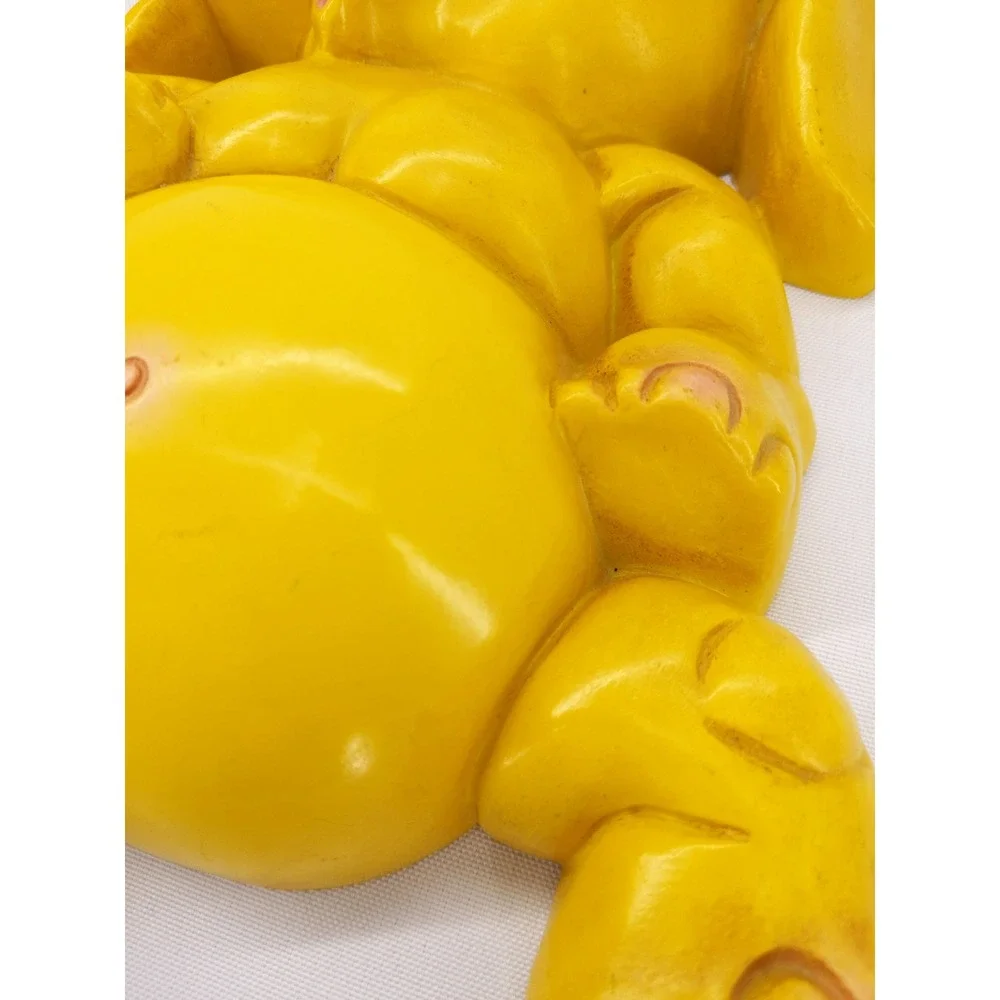 Homco Wall Plaques Yellow Vintage 1973 Elephant Nursery Decor Set of 2